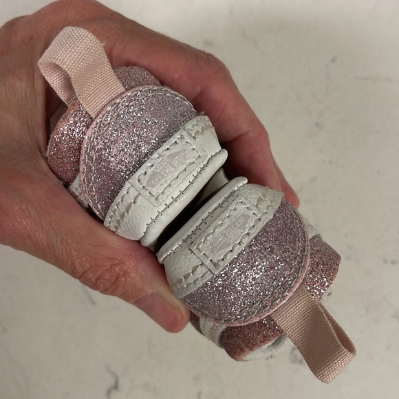 VANS Old Skool crib shoes Size 1 Baby Glittery Pink Kids Shoes - Picture 6 of 17